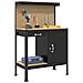 Banco da lavoro con cassetto con blocco Nero 90 x 49 x 141 cm - Foto miniatura 3