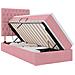 Letto con contenitore e materasso Rosa 90 x 190 cm Velluto - Foto miniatura 1