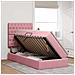 Letto con contenitore e materasso Rosa 90 x 190 cm Velluto - Foto miniatura 4
