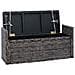 Panchina con contenitore Nero Lavato 110 x 40 x 50 cm Rattan - Foto miniatura 4