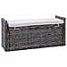 Panchina con contenitore Nero Lavato 110 x 40 x 50 cm Rattan - Foto miniatura 7