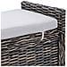 Panchina con contenitore Nero Lavato 110 x 40 x 50 cm Rattan - Foto miniatura 9