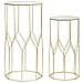 Coppia Consolle New Glass Glam In Ferro Dorato E Vetro, H 100 E 80 Cm - Foto miniatura 1