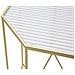 Coppia Consolle New Glass Glam In Ferro Dorato E Vetro, H 100 E 80 Cm - Foto miniatura 5