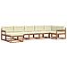 Set di divani da esterno con cuscino 7 pcs Naturale e Crema - Foto miniatura 1