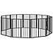 Cancello per cani 10 pcs Nero 60 x 60 cm Acciaio zincato - Foto miniatura 1