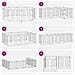 Cancello per cani 10 pcs Nero 60 x 60 cm Acciaio zincato - Foto miniatura 8