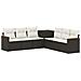 Set di divani 7 pcs Nero e Bianco Crema - Foto miniatura 1