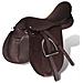 Set Sella Equitazione 17,5"" In Pelle Naturale Marrone 18 Cm 5-in-1 - Foto miniatura 5