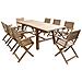 Orator - Set Tavolo In Teak Cm 160/240 X 90 X 77 H Con 8 Poltrone Orator - Foto miniatura 1