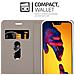 Custodia Compatibile Con Huawei P20 Lite In Grigio Chiaro Marrone - Coperchio Protettiva Con Chiusura Magnetica, Funzione Stand E Tasca Per Le Carte - Foto miniatura 9