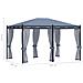 Gazebo Con Tende 3x4 Cm Antracite In Acciaio - Foto miniatura 5