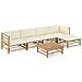 Set Divani Da Giardino 6 Pz Con Cuscini Bianco Crema In Bamb? - Foto miniatura 1