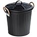 Cestino Bagno Con Coperchio Gara, Nero, 6 L, Wenko - Foto miniatura 1