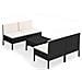 Set Divani Da Giardino 5 Pz Con Cuscini In Polyrattan Nero - Foto miniatura 2