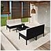 Set Divani Da Giardino 5 Pz Con Cuscini In Polyrattan Nero - Foto miniatura 1