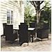 Set Mobili Da Giardino 7 Pz Con Cuscini In Polyrattan Nero - Foto miniatura 1
