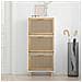 Scarpiera Bianca52x25x115cm Legno Multistrato e Rattan Naturale - Foto miniatura 3