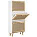 Scarpiera Bianca52x25x115cm Legno Multistrato e Rattan Naturale - Foto miniatura 1