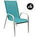 Set Di 6 Sedie Marbella In Textilene Blu - Alluminio Bianco - Foto miniatura 9