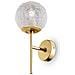 Applique Contemporanea Ligero Metallo Ottone 1 Luce Diffusore In Vetro Bianco - Foto miniatura 1