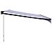 Tenda Sole Retrattile Blu E Bianca 4,5x3 M Tessuto E Alluminio - Foto miniatura 4
