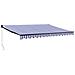 Tenda Sole Retrattile Blu E Bianca 4,5x3 M Tessuto E Alluminio - Foto miniatura 1