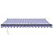Tenda Sole Retrattile Blu E Bianca 4,5x3 M Tessuto E Alluminio - Foto miniatura 5