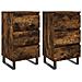 Comodini 2 Pz Rovere Fumo 40x35x69 Cm In Legno Multistrato - Foto miniatura 2
