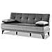 Divano Letto Jordi, Divano Letto A 3 Posti Con Piedini In Metallo Nero, Sofà Da Soggiorno In Tessuto Imbottito Con Apertura Click-clack, 190x87h97 Cm, Grigio - Foto miniatura 2