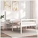 Letto per Anziani con Testiera Bianco Single in Legno Massello - Foto miniatura 4