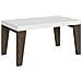 Tavolo Allungabile 90x160/420 Cm Naxy Mix Piano Bianco Frassino - Gambe Noce - Bianco Frassino /cemento - Foto miniatura 1