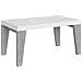 Tavolo Allungabile 90x160/420 Cm Naxy Mix Piano Bianco Frassino - Gambe Noce - Bianco Frassino /cemento - Foto miniatura 4