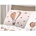 Completo Lenzuola Linea Pensieri Delicati 100% Cotone Disegno Mongolfiera Matrimoniale Beige - Foto miniatura 3