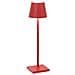 Lampada A Led Da Tavolo Poldina Pro Micro Rosso Ricaricabile E Dimmerabile Con Batteria Fino A 12 Ore - Foto miniatura 1
