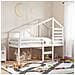 Letto a Soppalco con Tetto Bianco 80x200 cm in Legno di Pino - Foto miniatura 2