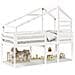 Letto a Soppalco con Tetto Bianco 80x200 cm in Legno di Pino - Foto miniatura 1