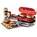 205 Hamburger Maker Party Time, Macchina per fare hamburger, 1200 W, Doppie piastre antiaderenti, 2 scomparti, Facile da pulire, Rosso - Foto miniatura 6