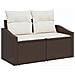 Set Divano da Giardino 6 Pezzi con Cuscini Marrone Polyrattan - Foto miniatura 4