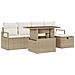 Set divano da giardino a 6 pezzi con cuscini Beige Polirattan,  Divano da giardino per 2 persone con cuscini Beige Polirattan - Foto miniatura 1