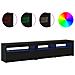 Mobiletti TV 2 pcs con luci LED in rovere nero e legno ingegnerizzato,  Supporto TV con luci LED - Rovere nero - 75x35x40 cm - Fatto in legno ingegnerizzato - Foto miniatura 2