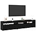 Mobiletti TV 2 pcs con luci LED in rovere nero e legno ingegnerizzato,  Supporto TV con luci LED - Rovere nero - 75x35x40 cm - Fatto in legno ingegnerizzato - Foto miniatura 5