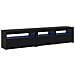 Mobiletti TV 2 pcs con luci LED in rovere nero e legno ingegnerizzato,  Supporto TV con luci LED - Rovere nero - 75x35x40 cm - Fatto in legno ingegnerizzato - Foto miniatura 1