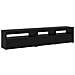 Mobiletti TV 2 pcs con luci LED in rovere nero e legno ingegnerizzato,  Supporto TV con luci LED - Rovere nero - 75x35x40 cm - Fatto in legno ingegnerizzato - Foto miniatura 9