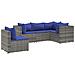Set Divani da Giardino 5 pz con Cuscini in Polyrattan Grigio - Foto miniatura 1