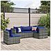Set Divani da Giardino 5 pz con Cuscini in Polyrattan Grigio - Foto miniatura 2
