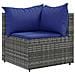 Set Divani da Giardino 5 pz con Cuscini in Polyrattan Grigio - Foto miniatura 3