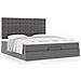 Struttura Letto Pouf con Materasso Grigio 160x200 cm Similpelle - Foto miniatura 4
