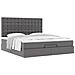 Struttura Letto Pouf con Materasso Grigio 160x200 cm Similpelle - Foto miniatura 5
