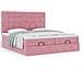 Struttura Letto Pouf con Materassi Rosa 160x200 cm Velluto - Foto miniatura 4